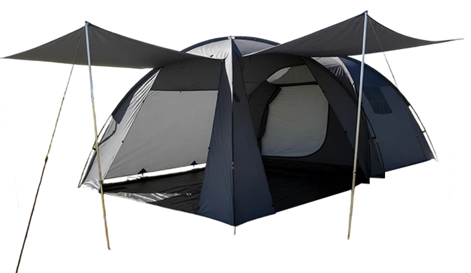 Tenda kemah dua lapis tahan air untuk keluarga 5-6 orang