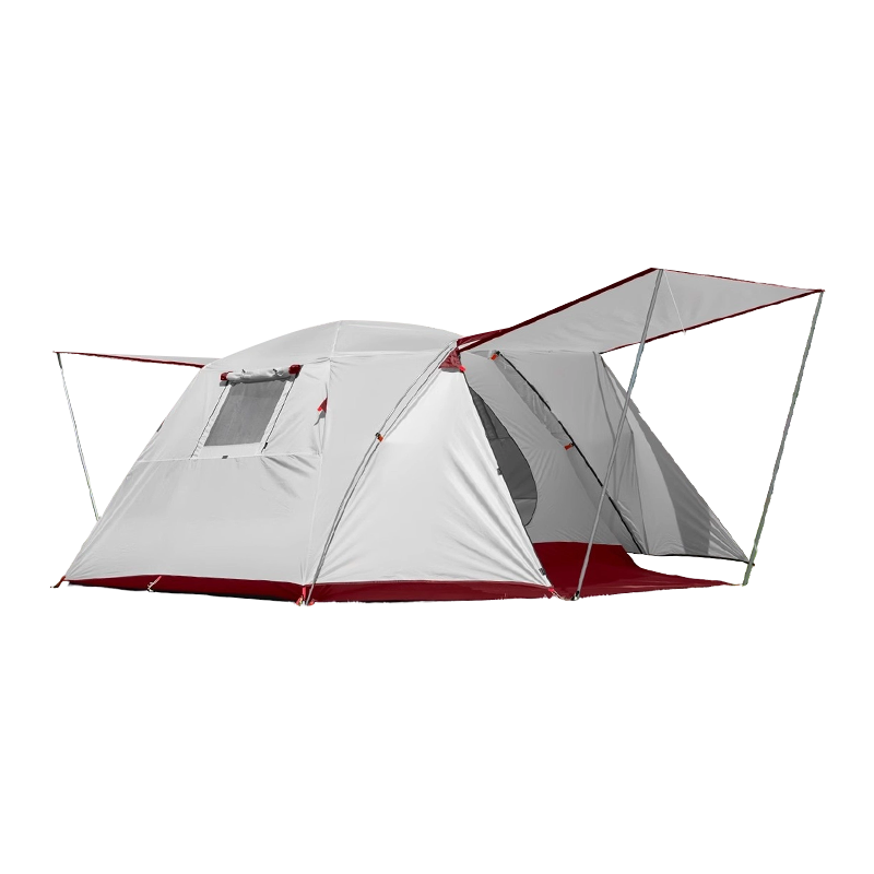Tenda kemah untuk 4 orang dengan satu ruangan dan satu ruang tamu